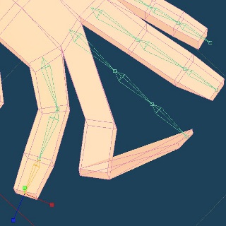 keynoteによるモーション変形後: 人差し指先端のみを移動 keynoteによるモーション変形後: 人差し指先端のみを移動