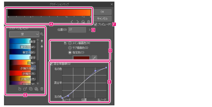 Clip Studio Paint リファレンスガイド グラデーションマップ Pro Ex