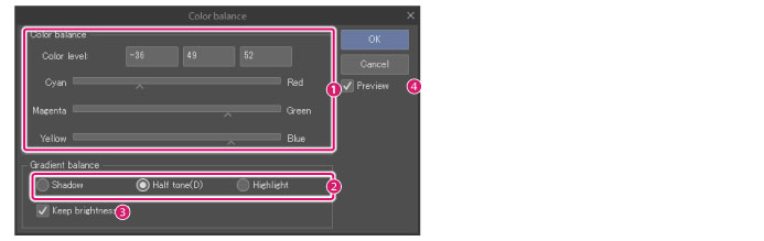 CLIP STUDIO PAINT Instruction manual - Color balance [PRO/EX]